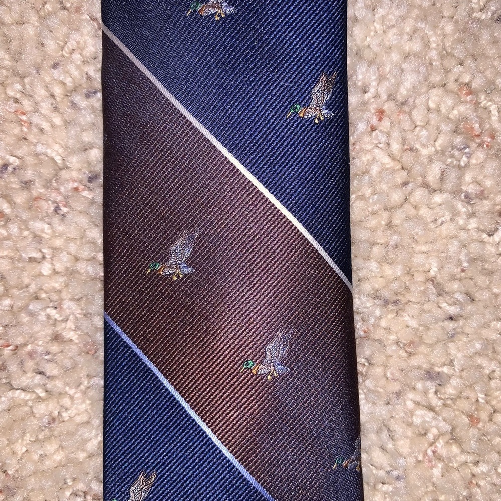 Blue and Brown Duck Tie